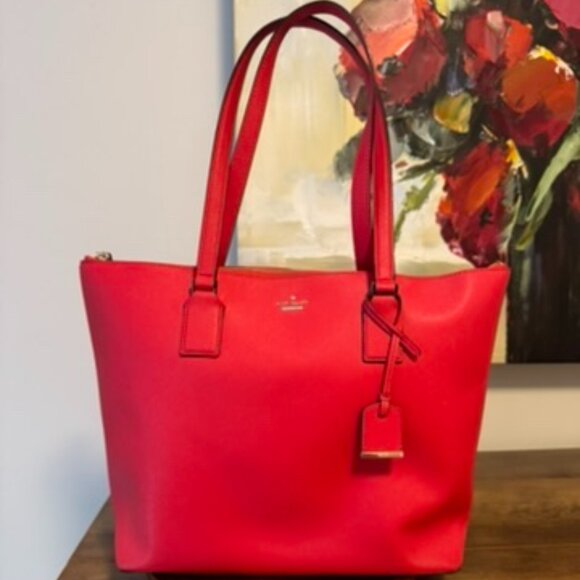 Primary Red Kate Spade Tote - Picture 1 of 8